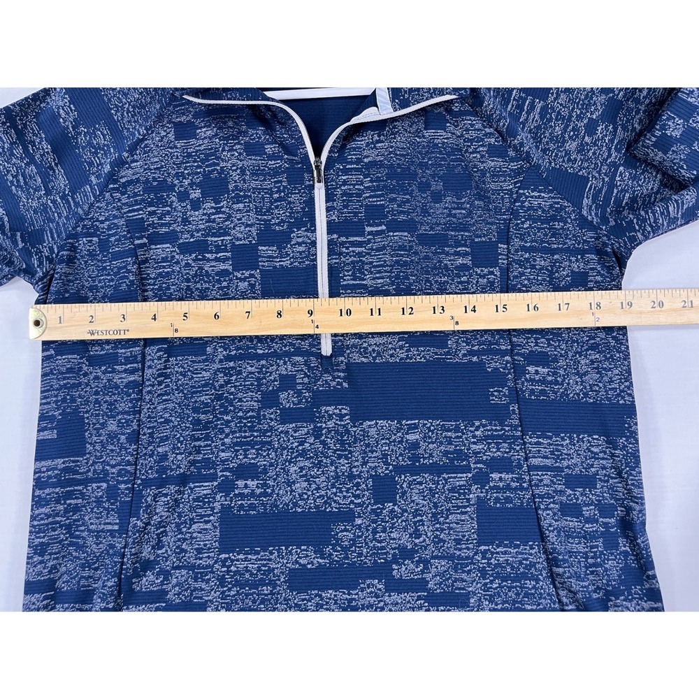 Under Armour Threadborne Run 1/4 Zip Pullover Navy Blue Digital Glitch Womens L - Picture 4 of 8
